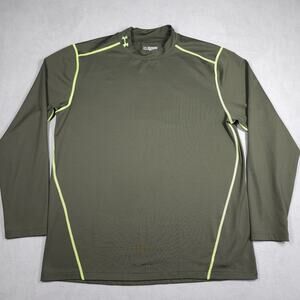 Under Armour ColdGear Fitted Shirt Mens 2XL Mock Neck Long Sleeve Green Stretch